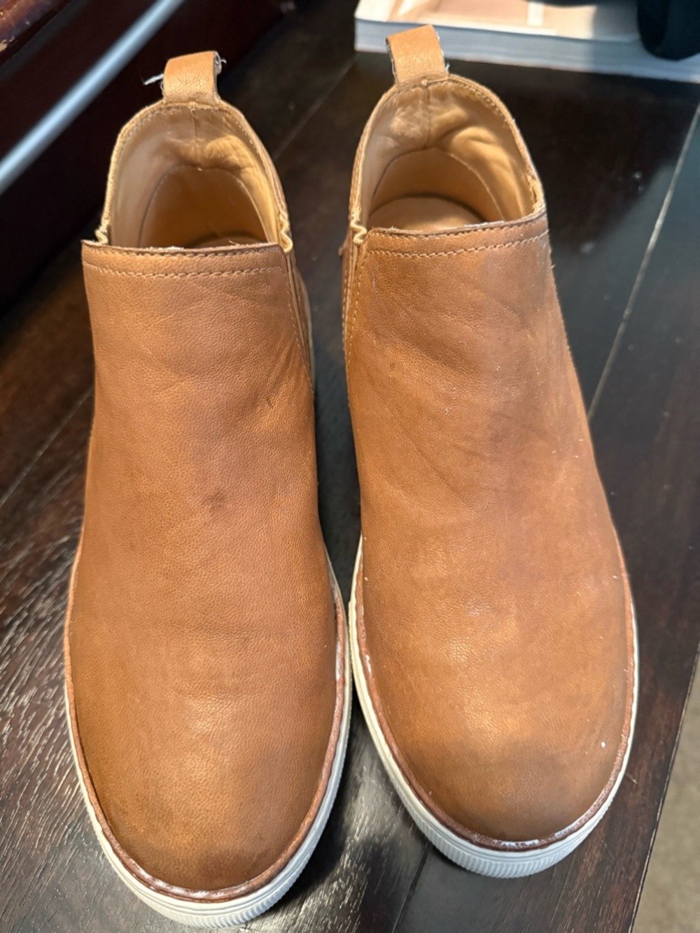 J/SLIDES Women’s Tan Slip-On Sneaker Booties